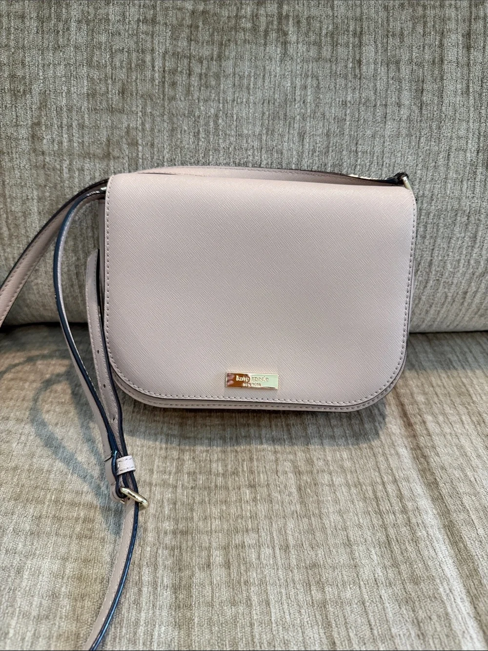 kate spade blush pink/beige Saffiano Leather Crossbody Bag Apx 9 by 7
